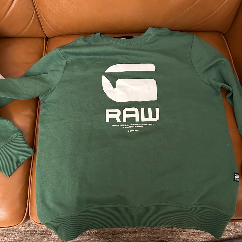 G-Star Green Crewneck Sweater with Bold Logo
